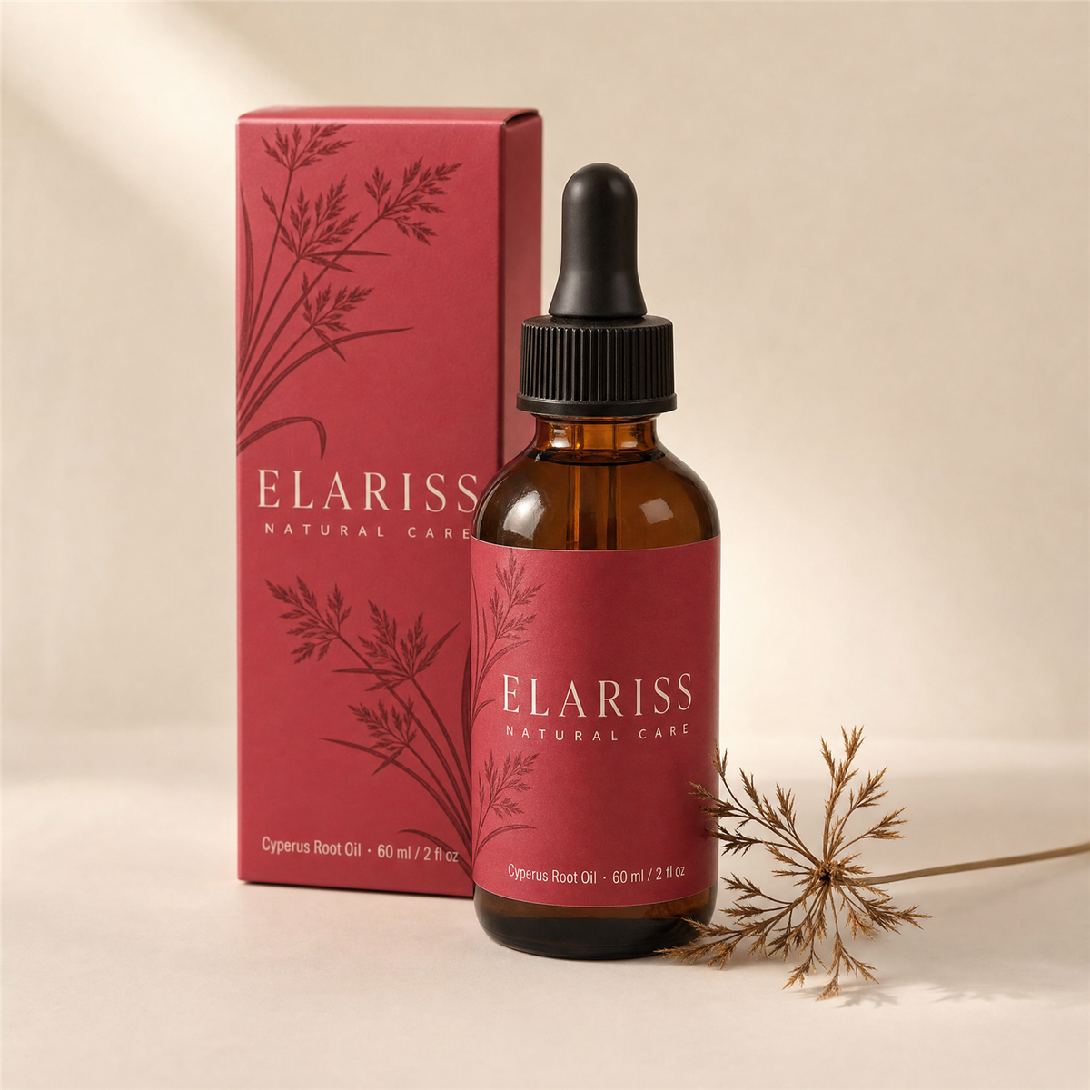 Elariss Follicle Reduction Oil — 60 ml amber dropper bottle